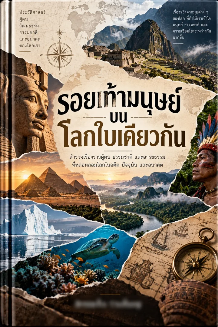 ปกหนังสือตัวอย่าง รอยเท้ามนุษย์บนโลกใบเดียวกัน