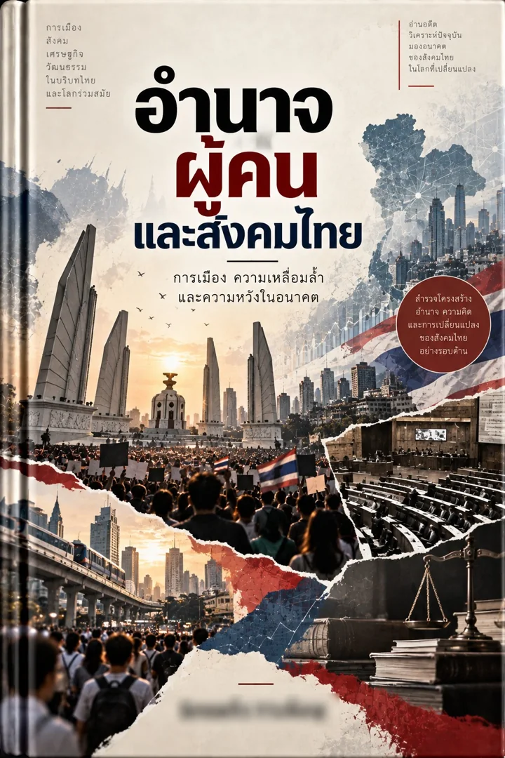 ปกหนังสือตัวอย่าง อำนาจ ผู้คน และสังคมไทย