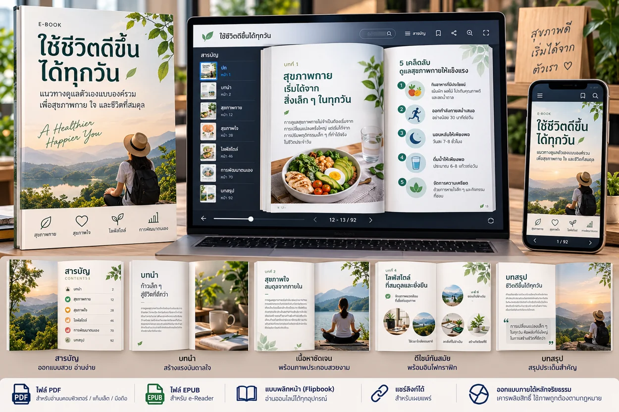ภาพตัวอย่างบริการออกแบบ E-book