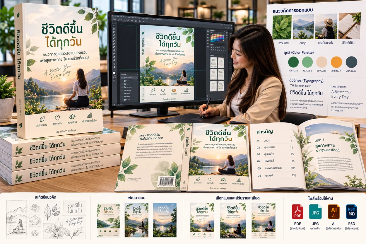 ภาพตัวอย่างบริการออกแบบปกและกราฟิก