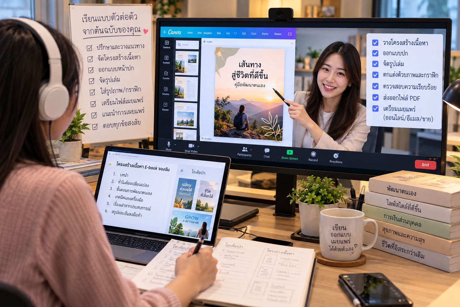 ภาพประกอบสอน E-book แบบตัวต่อตัว