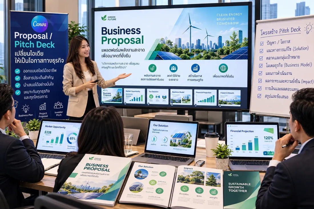ภาพประกอบบริการออกแบบ Proposal และ Pitch Deck