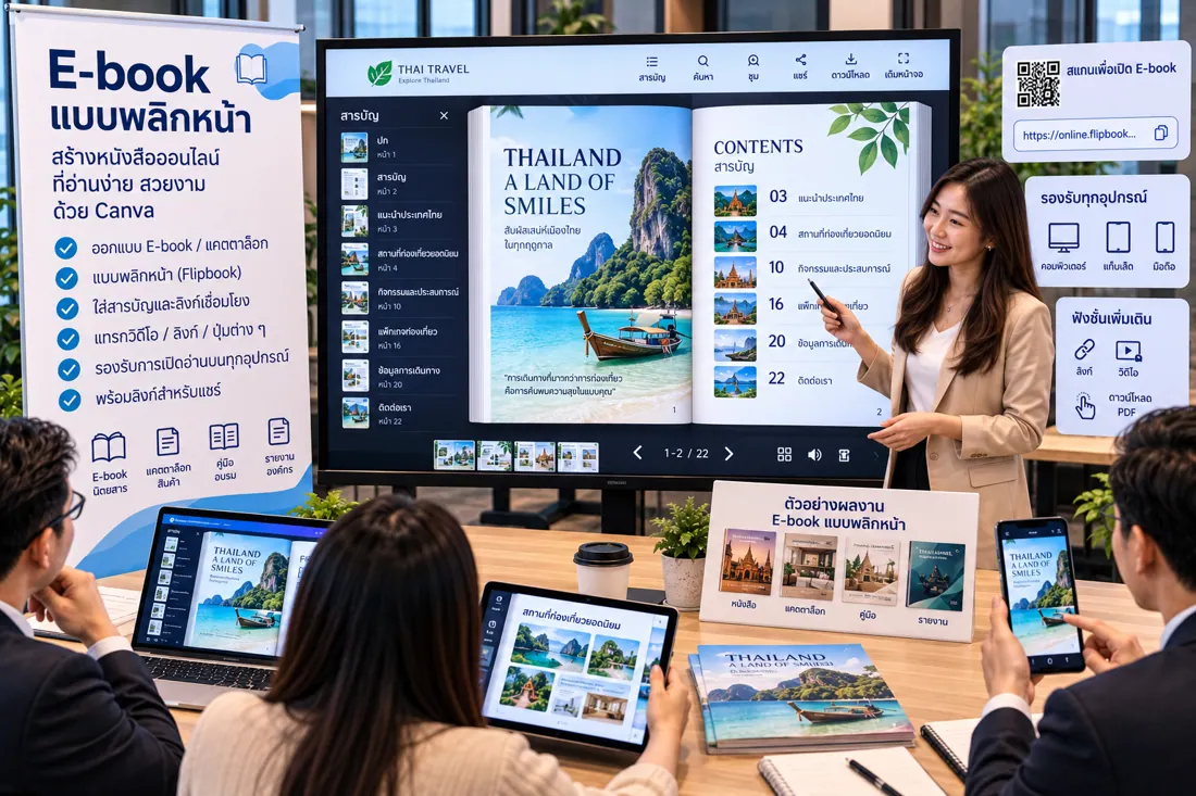 ภาพประกอบบริการ E-book แบบพลิกหน้า