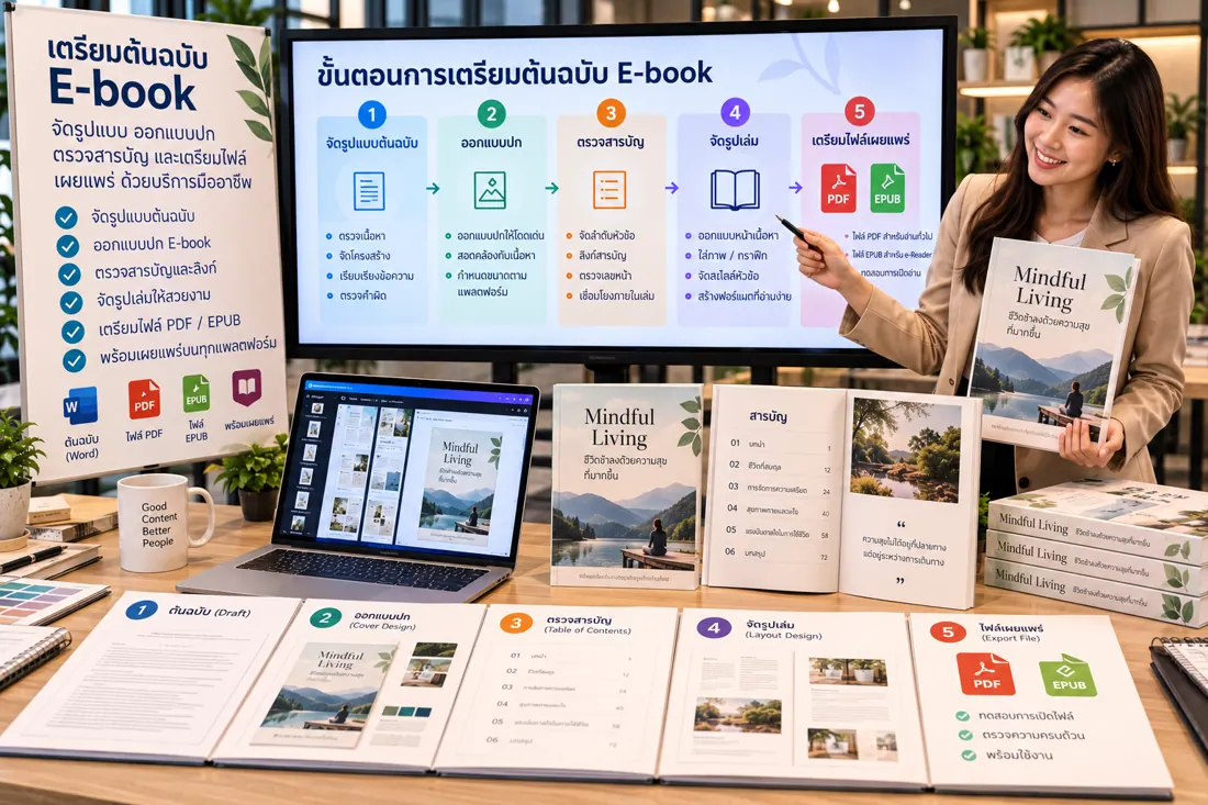 ภาพประกอบบริการเตรียมต้นฉบับ E-book